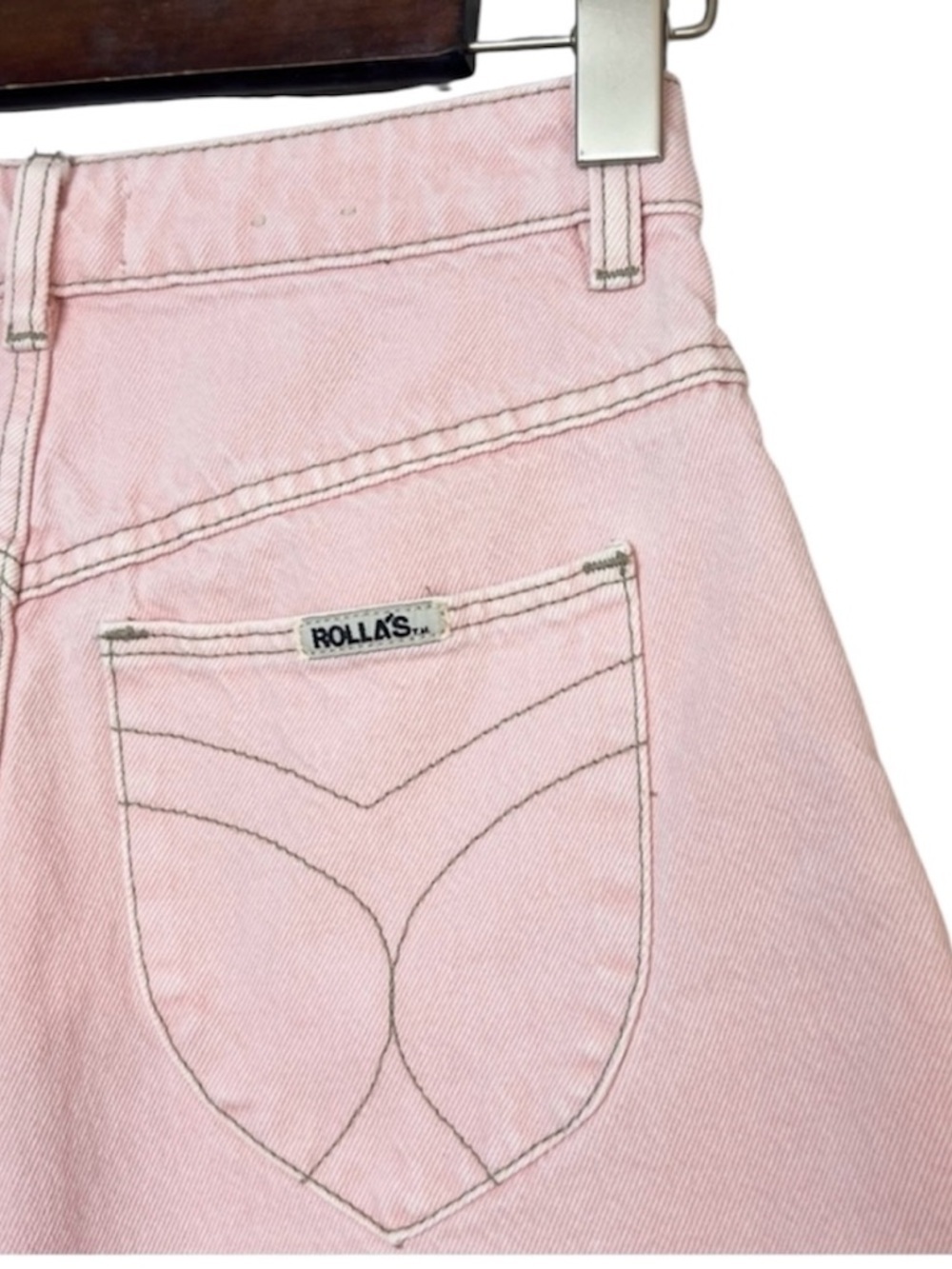 Rolla's Jean Shorts Womens 30 US 10 Pink High Rise Cutoff Denim 80's - Picture 7 of 11